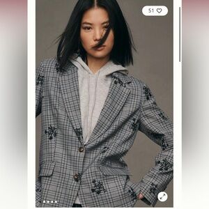 Dolan Left Coast Plaid Embroidered Blazer